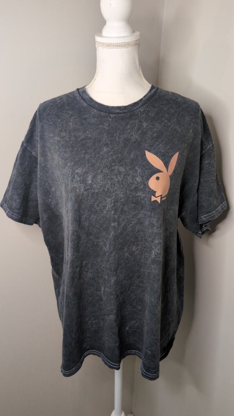 Playboy Acid Wash Graphic Tee XL Oversized Streetwear Bunny Shirt